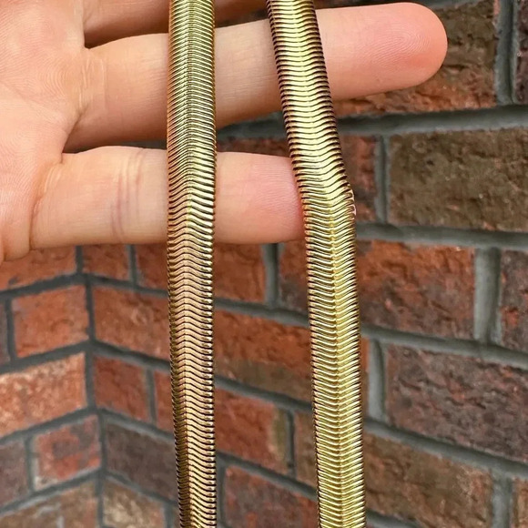 Anthropologie Snake Chain 18k Gold Plated Stainless Steel Waterproof Necklace - Picture 7 of 8